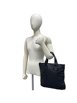 Loewe LOEWE logo-embossed nappa leather genuine handbag mini tote bag business black 33152 (view 2)