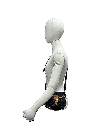Céline CELINE Vintage Logo Leather Mini Shoulder Bag/Sacoche/Pouch, Black, 74285 (view 2)