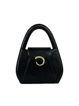 Cartier CARTIER Vintage Panthère Panther Leather Handbag Mini Tote Bag Black 66050 (view 1)