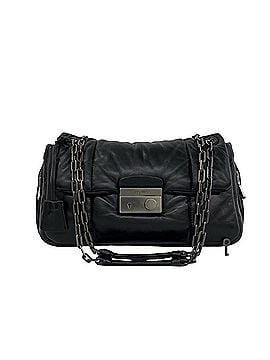 Prada PRADA Nappa Bomber Logo Leather Chain Shoulder Bag/Pouch, Black, 43948 (view 1)