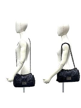 Prada PRADA Nappa Bomber Logo Leather Chain Shoulder Bag/Pouch, Black, 43948 (view 2)