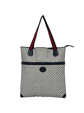 Gucci GUCCI Vintage Sherry Line Micro GG Logo Leather Tote Bag Semi-Shoulder Navy Blue 25920 (view 1)