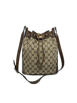 Gucci GUCCI Vintage Sherry Line GG Logo Leather Drawstring Shoulder Bag, Brown, 37094 (view 1)
