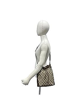 Gucci GUCCI Vintage Sherry Line GG Logo Leather Drawstring Shoulder Bag, Brown, 37094 (view 2)