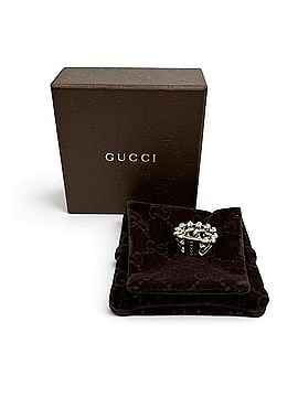 Gucci GUCCI 925 Sterling Silver Ball Chain Ring with Logo - Italian Made Women's Comes Box and Dust Bag (view 2)