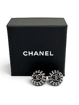 Chanel CHANEL D26A Coco Mark Crystal Rhinestone Monotone Stud Earrings, Black, Made in France, Women's, with Box. (Pair) (view 2)