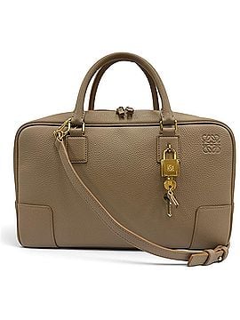 Loewe LOEWE A039N08X08 Amazona 28 Anagram-stamped soft grain calfskin 2-way shoulder bag/handbag in beige with gold hardware. Made Spain. Women's. Comes dust bag. (view 1)