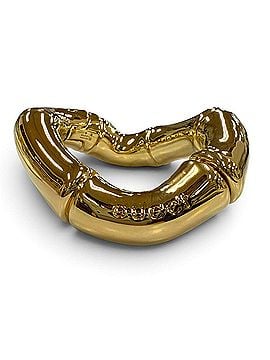 Gucci GUCCI Bamboo Logo Engraved Bracelet Bangle Gold S Made in Italy Men's Women's Accessory (view 1)