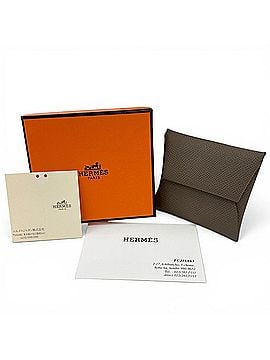 Hermès HERMES Bastia Veau Epsom Etoupe Wallet/Coin Purse, U Stamp, Made in France, Women's, with Box (view 2)