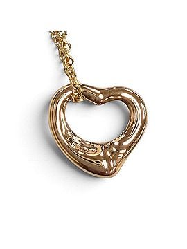 Tiffany & Co. TIFFANY&amp;Co. Tiffany Elsa Peretti Open Heart Pendant Necklace, 750 (PG) Pink Gold, Weight 2.88g, Women's, Comes with Box and Dust Bag. (view 1)