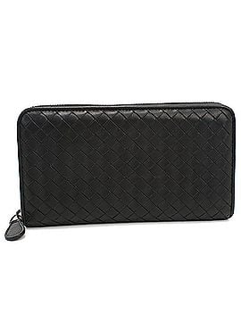 Bottega Veneta BOTTEGA VENETA Bottega Veneta Long Wallet, Round Zipper, Zip-Around Intrecciato, Men's, Black (view 1)