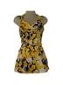 Cache Houndstooth Floral Black Yellow Cocktail Dress Size XS - photo 1