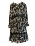 Aqua 100% Polyester Floral Black Multi Color Cocktail Dress Size M - photo 2