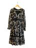 Aqua 100% Polyester Floral Black Multi Color Cocktail Dress Size M - photo 1
