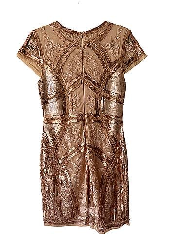Lulus Rose Gold Sequin Embroidered Short Dress Cocktail Dress (view 2)
