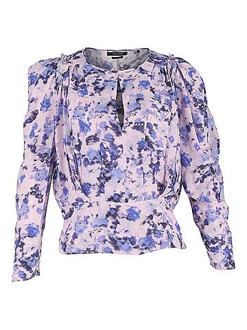 Isabel Marant Isabel Marant Zarga Floral-Print Blouse in Purple Silk (view 1)