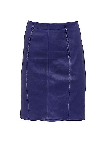 Marc Jacobs Marc by Marc Jacobs Scallop Trim Pencil Skirt in Purple Leather (view 1)