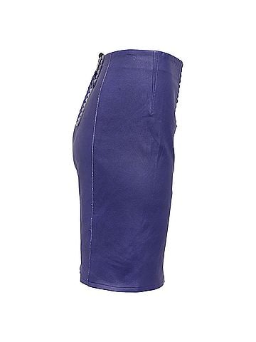 Marc Jacobs Marc by Marc Jacobs Scallop Trim Pencil Skirt in Purple Leather (view 2)