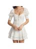 Alice + Olivia 100% Polyester Solid White Casual Dress Size 14 - photo 1