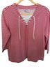 Blair Stripes Red White 3/4 Sleeve Henley Size L - photo 1