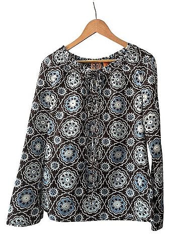 Tory Burch Silk Triple Tie Blouse Long Sleeve T-Shirt (view 1)