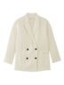 Everlane 100% Flax 100% Cotton Solid Ivory Blazer Size 16 - photo 1