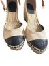 Tory Burch Tan Black Wedges Size 8 1/2 - photo 1