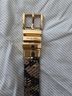 Michael Kors 100% Leather Animal Print Black Gold Belt Size S - photo 6