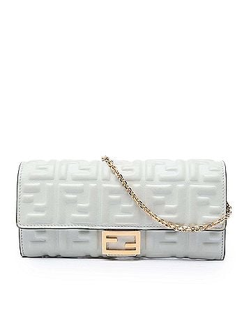 Fendi Zucca Embossed Nappa Baguette Continental Wallet With Chain (view 1)