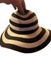 Time and Tru Stripes Black White Sun Hat One size - photo 1