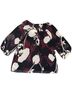 Talbots 100% Polyester Floral Black White Blouse Size M (petite) - photo 2