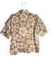 Target 100% Cotton Floral Brown White Tan Short Sleeve Button-Down Shirt Size L - photo 2
