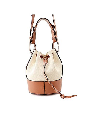 Loewe Loewe Balloon Shoulder Handbag, Small, Canvas and Leather, A710C31X02, LOEWE 2-way Bag, Women's, (view 1)
