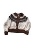 Joie Fair Isle Brown Ivory Wool Cardigan Size M - photo 1