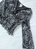 ICE 100% Silk 100% Polyester Paisley Black White Long Sleeve T-Shirt Size XL - photo 6