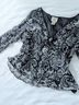 ICE 100% Silk 100% Polyester Paisley Black White Long Sleeve T-Shirt Size XL - photo 5