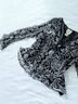 ICE 100% Silk 100% Polyester Paisley Black White Long Sleeve T-Shirt Size XL - photo 4