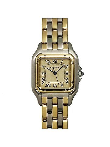 Cartier Cartier Panthère MM 3-Row Date Two-Tone Watch 83083244 Boys' Ivory YG Yellow Gold Quartz (view 1)
