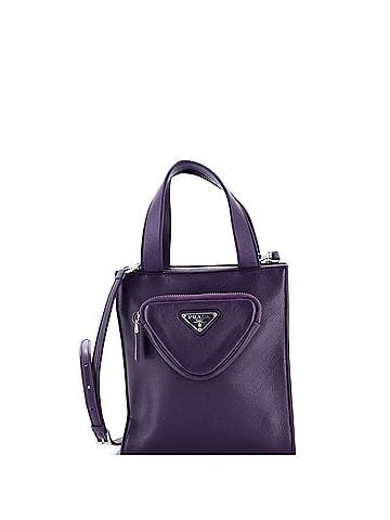 Prada Convertible Triangle Pocket Shopping Tote Nappa Leather Mini (view 1)