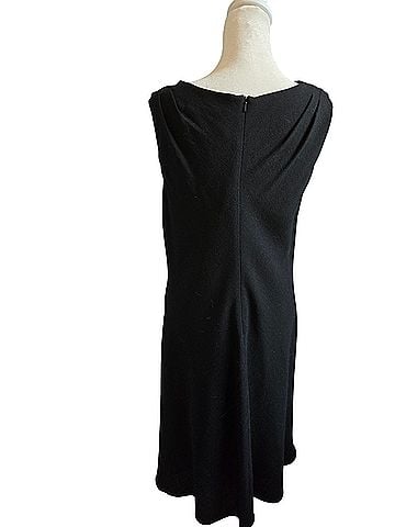 Lavender Label by Vera Wang Lavendar Label Black A-Line Cowl Neck Bias Cut Sleeveless Dress Cocktail Dress (view 2)