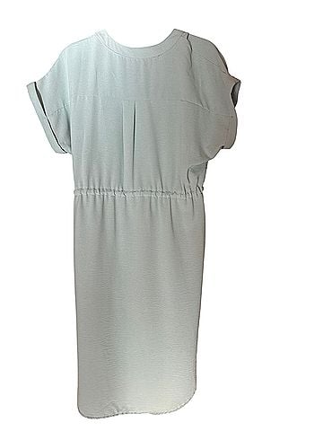 RolyPoly Slip-On Sage Green Drawstring Shirt Dress Casual Dress (view 2)