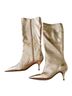 Arezzo 100% Leather Solid Gold Boots Size 6 - photo 1