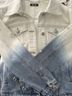 Miss Me 100% Cotton Stars Tie-dye Blue White Denim Jacket Size S - photo 13