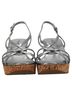 Prada 100% Leather Silver Prada Platform Wedge Sandals in Silver Leather Size EU 40 - photo 4