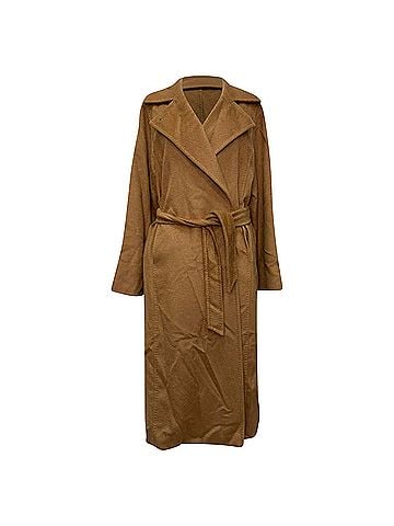 Max Mara Max Mara Manuela Belted Notched-Lapel Coat in Beige Camel Hair (view 1)