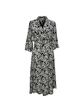 BA&SH Ba&amp;Sh Printed Midi Wrap Dress in Black Viscose (view 1)
