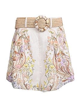 Zimmermann Zimmermann Jeannie Belted Shorts in Floral-Print Linen (view 1)