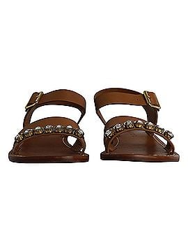 MARNI Marni Bejeweled Flat Sandal in Brown Leather (view 2)