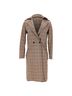 Sandro 100% Synthetic Tan Sandro Plaid Double-Breasted Coat in Beige Polyester Size 6 - photo 1
