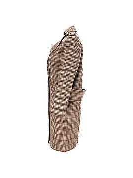 Sandro Sandro Plaid Double-Breasted Coat in Beige Polyester (view 2)